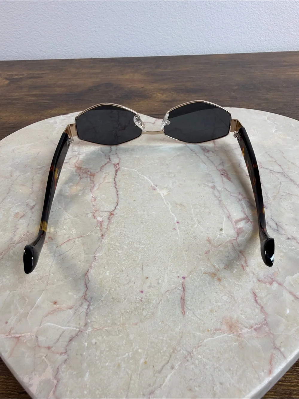 Gold Frame Black Lens Women's Sunglasses